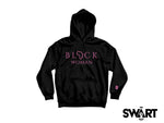 BLACK Woman Hoodie Pink